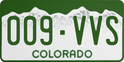CO license plate 009VVS