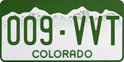 CO license plate 009VVT
