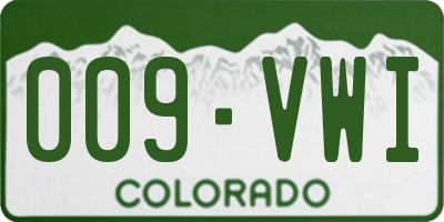 CO license plate 009VWI