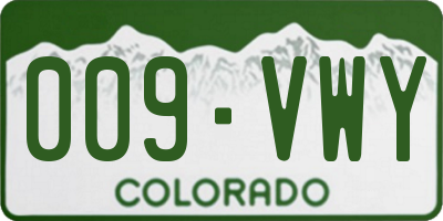 CO license plate 009VWY