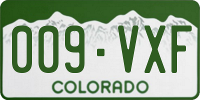 CO license plate 009VXF