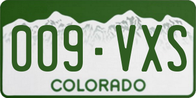 CO license plate 009VXS