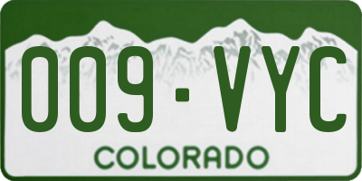 CO license plate 009VYC