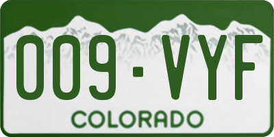 CO license plate 009VYF
