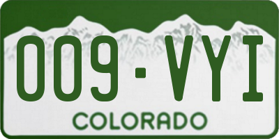 CO license plate 009VYI