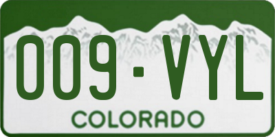 CO license plate 009VYL