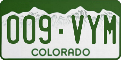 CO license plate 009VYM
