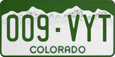 CO license plate 009VYT