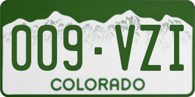 CO license plate 009VZI