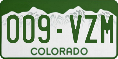 CO license plate 009VZM