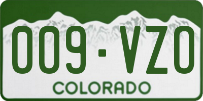 CO license plate 009VZO