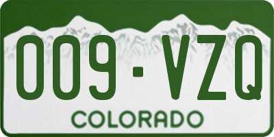CO license plate 009VZQ