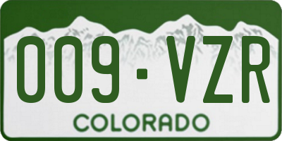 CO license plate 009VZR