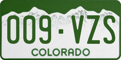 CO license plate 009VZS