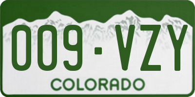 CO license plate 009VZY