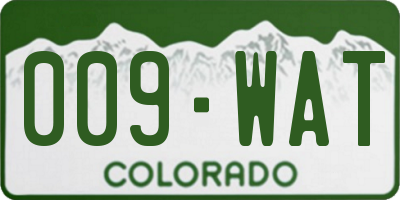 CO license plate 009WAT