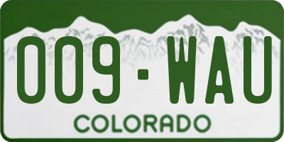 CO license plate 009WAU