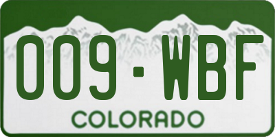 CO license plate 009WBF