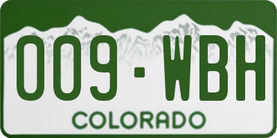 CO license plate 009WBH