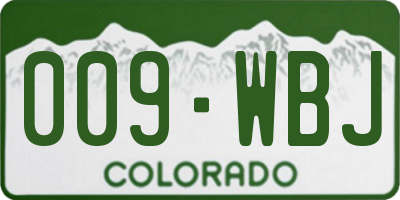 CO license plate 009WBJ