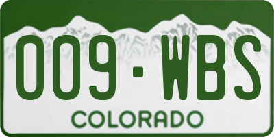 CO license plate 009WBS
