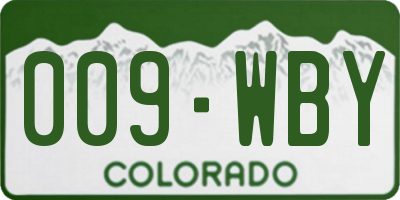 CO license plate 009WBY