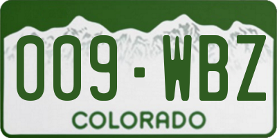 CO license plate 009WBZ
