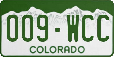 CO license plate 009WCC