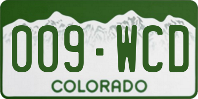 CO license plate 009WCD