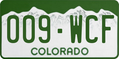 CO license plate 009WCF