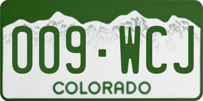 CO license plate 009WCJ