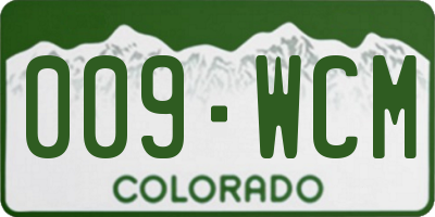 CO license plate 009WCM