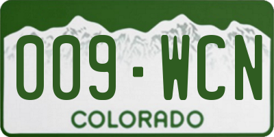 CO license plate 009WCN