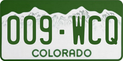 CO license plate 009WCQ