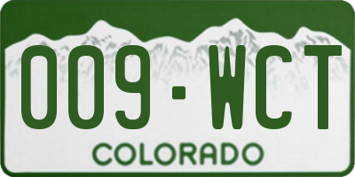 CO license plate 009WCT