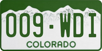 CO license plate 009WDI