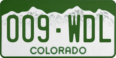 CO license plate 009WDL