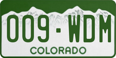 CO license plate 009WDM