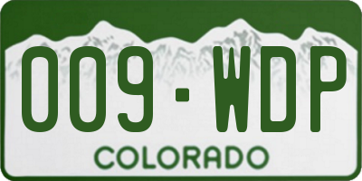 CO license plate 009WDP