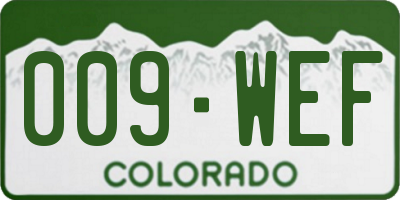 CO license plate 009WEF