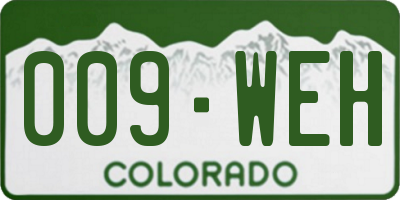 CO license plate 009WEH