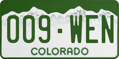 CO license plate 009WEN