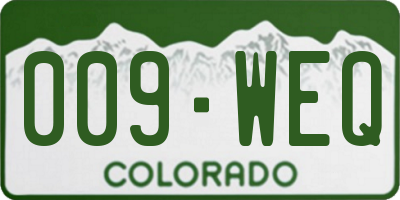 CO license plate 009WEQ