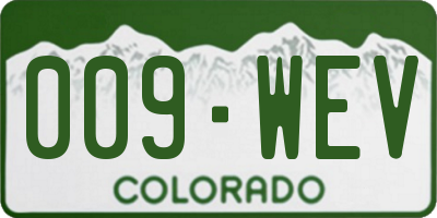 CO license plate 009WEV