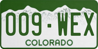 CO license plate 009WEX