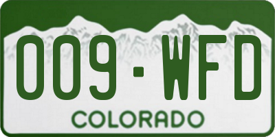 CO license plate 009WFD