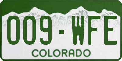 CO license plate 009WFE