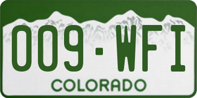 CO license plate 009WFI