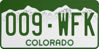 CO license plate 009WFK