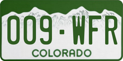 CO license plate 009WFR